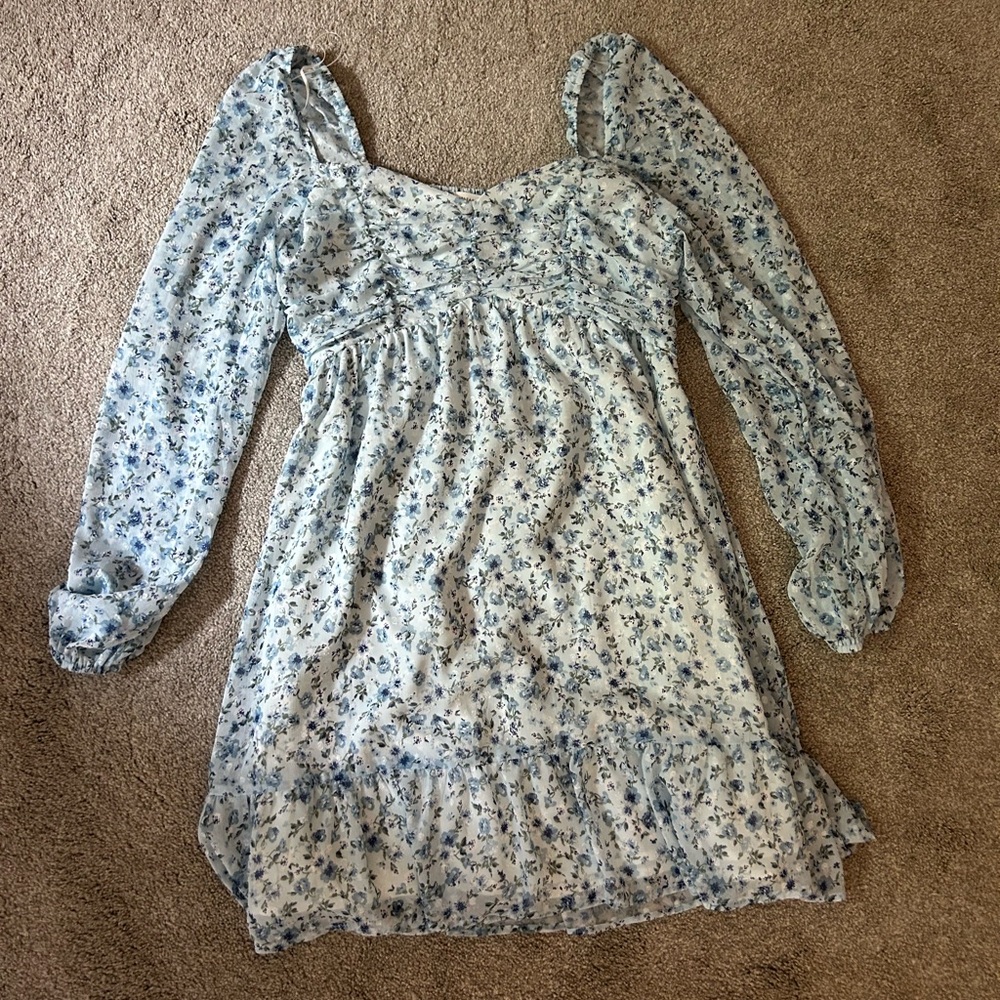 Altard state blue mini dress with sleeves